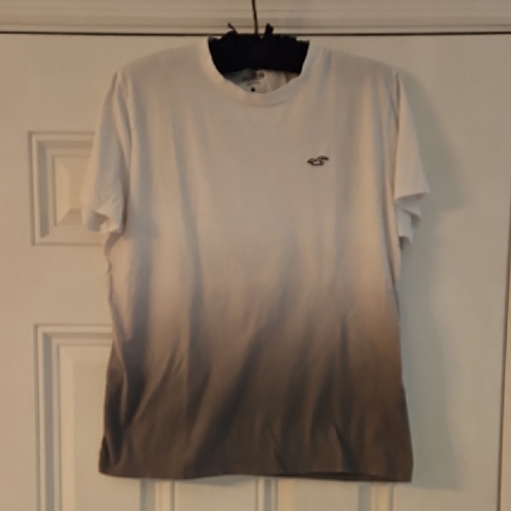 Hollister White and Grey Short Sleeve Tee